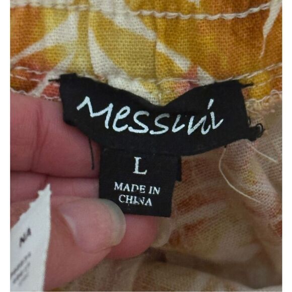 Messini tropical palm leaf linen shorts L - Picture 4 of 8